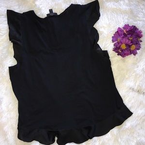 J. Crew top (BLACK) with ruffles size L🌸🌸